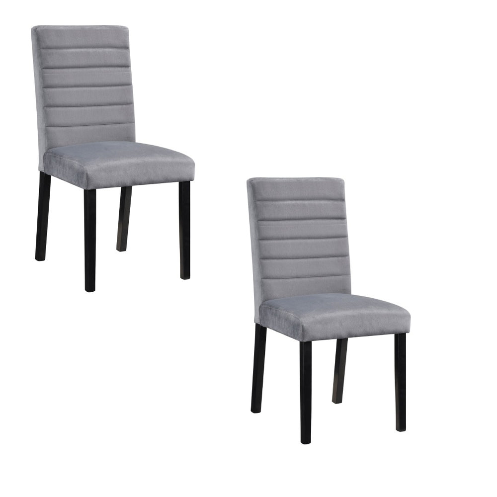 English Elm Andy Channel Tufted Velvet Dining Chairs Set of 2 with Sleek Black Wood Legs B056P417146