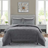 Beautyrest Ames Glam/Luxury 3 Piece Charmeuse Coverlet set BR9144409622-23 Grey