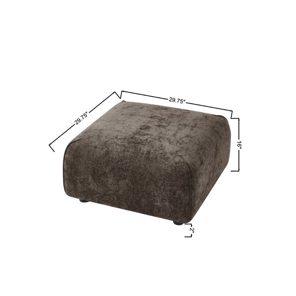 English Elm Plush Square Ottoman with High-density Padding for Living Room Seating and Footrest Use N767P399472R