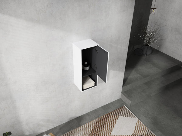 English Elm 12" Bathroom Side Cabinet - Modern Wall-Mounted Design With Soft-Close Doors For Stylish Storage W999P248645