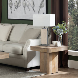 Crestview Collection 27.5"H Stonehurst Marble & Metal Table Lamp - Elegant Shade, Versatile 3-way Lighting, Modern Design   Cvamb0096