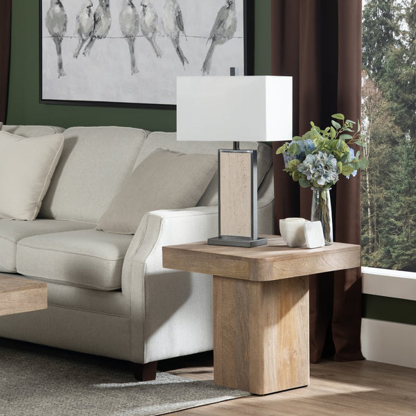 Crestview Collection 27.5"H Stonehurst Marble & Metal Table Lamp - Elegant Shade, Versatile 3-way Lighting, Modern Design   Cvamb0096