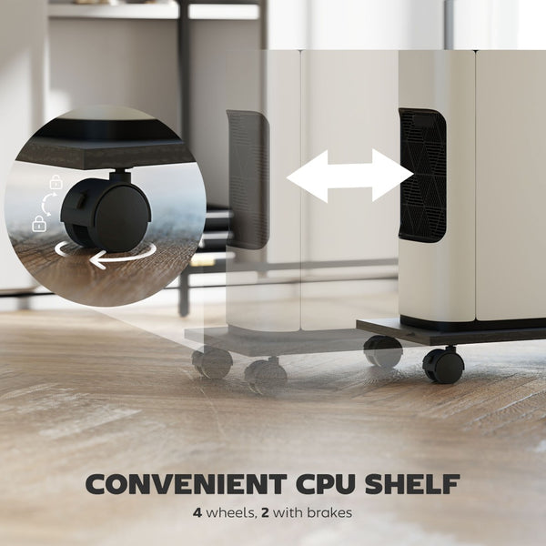 English Elm Computer L Shaped Gaming Desk with Rgb Lighting Power Hub Monitor Stand and Cpu Shelf T3971P411868