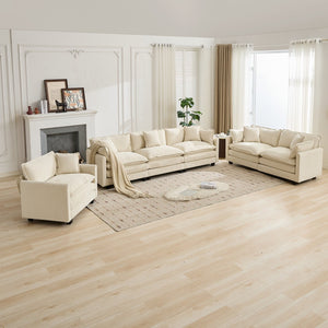 English Elm Cloud Modular Sectional Seat Chenille Upholstered Lounge Sofa for Living Room Apartment Beige W1143P310500