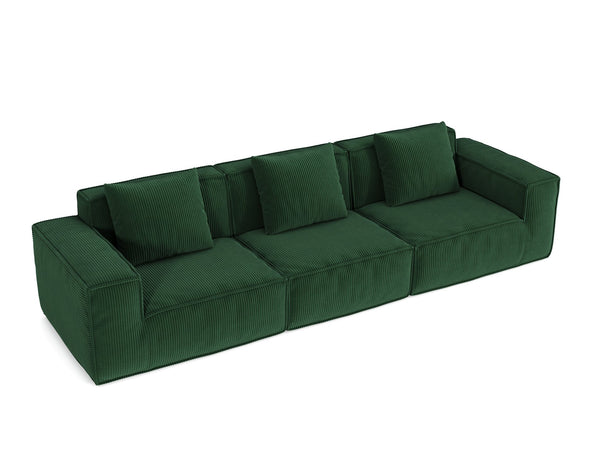 English Elm 118-Inch Modular Sofa Bed - Versatile Green Corduroy Cloud Velvet For Stylish Comfort & Functionality W3147S00029