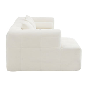 English Elm 101.2" Modular Sectional Sofa Deep Cushioned Beige Curved Couch for Living Room N719P257500A