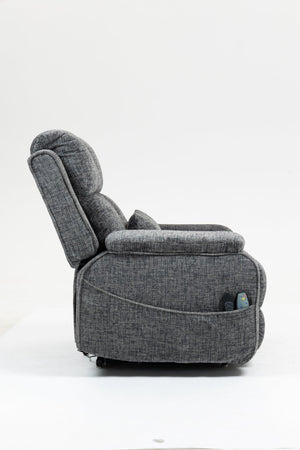 English Elm Oversized Power Lift Recliner Chair with Massage Heating and Usb Charging for Living Room Grey W547S00071