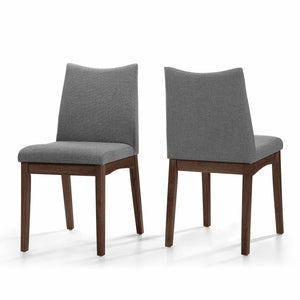 English Elm Christopher Knight Home® - Dining Chairs Set Of 2 - Mid-Century Modern Design, Dark Grey Upholstery & Rubberwood Frame 59460.00DGYWNT