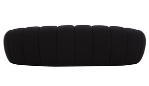 VIG Furniture Yolonda Curved Black Teddy Sofa — Modern Hexagonal Tufted Sculptural Design, Plush Durable Seating VGEV-2126C-SOFA-BLK