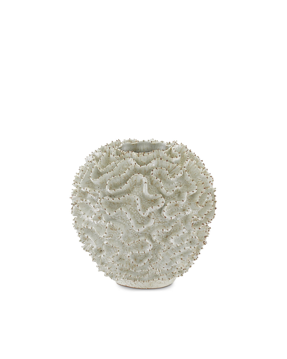 Currey & Company Swirl Handcrafted Terracotta Vase with Art Deco Cactus Form for Shelves and Consoles 1200-0296