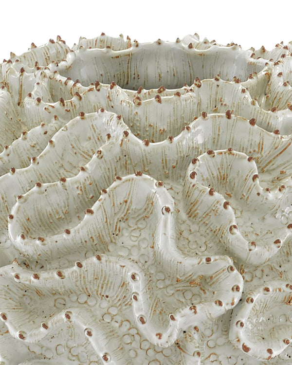 Currey & Company Swirl Handcrafted Terracotta Vase with Art Deco Cactus Form for Shelves and Consoles 1200-0296