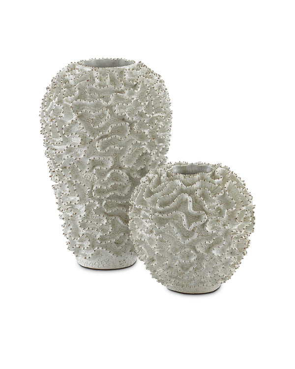 Currey & Company Swirl Handcrafted Terracotta Vase with Art Deco Cactus Form for Shelves and Consoles 1200-0296