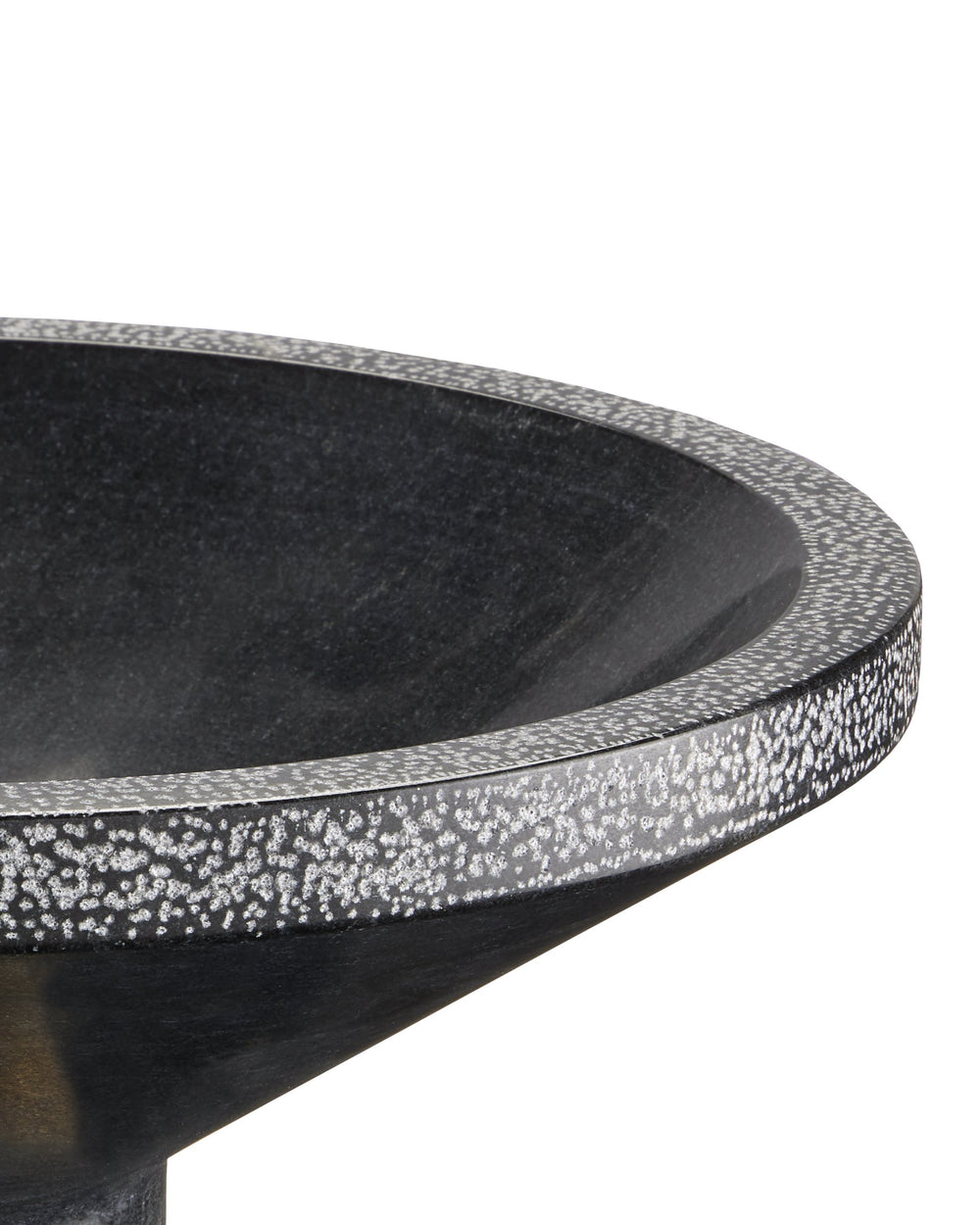 Currey & Company Vincent Solid Marble Decorative Bowl with Hand-Chiseled Edges and Brass Artisan Base 1200-0659