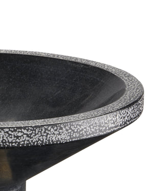 Currey & Company Vincent Solid Marble Decorative Bowl with Hand-Chiseled Edges and Brass Artisan Base 1200-0659
