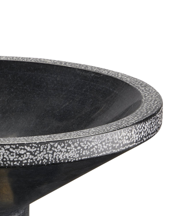 Currey & Company Vincent Solid Marble Decorative Bowl with Hand-Chiseled Edges and Brass Artisan Base 1200-0659