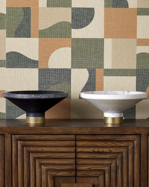 Currey & Company Vincent Solid Marble Decorative Bowl with Hand-Chiseled Edges and Brass Artisan Base 1200-0659