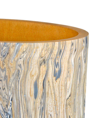Currey & Company London Sky Marbleized Wood Vase Set Handcrafted Bohemian Accent for Shelf or Mantel 1200-0739