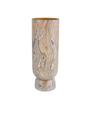 Currey & Company London Sky Marbleized Wood Vase Set Handcrafted Bohemian Accent for Shelf or Mantel 1200-0739