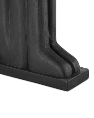 Currey & Company Abstract Solid Wood Figurative Sculpture Set Hand-Carved Matte Black Statement Decor 1200-0758