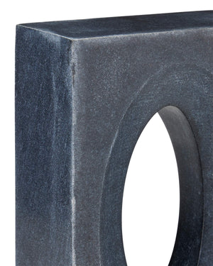 Currey & Company Demi Solid Marble Bookends with Oculus Cutout Sculptural Shelf Accent for Modern Interiors 1200-0775