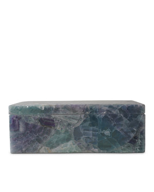 Currey & Company Fluorite Stone Decorative Box Handcrafted Iridescent Panels for Desk or Vanity Accent 1200-0776