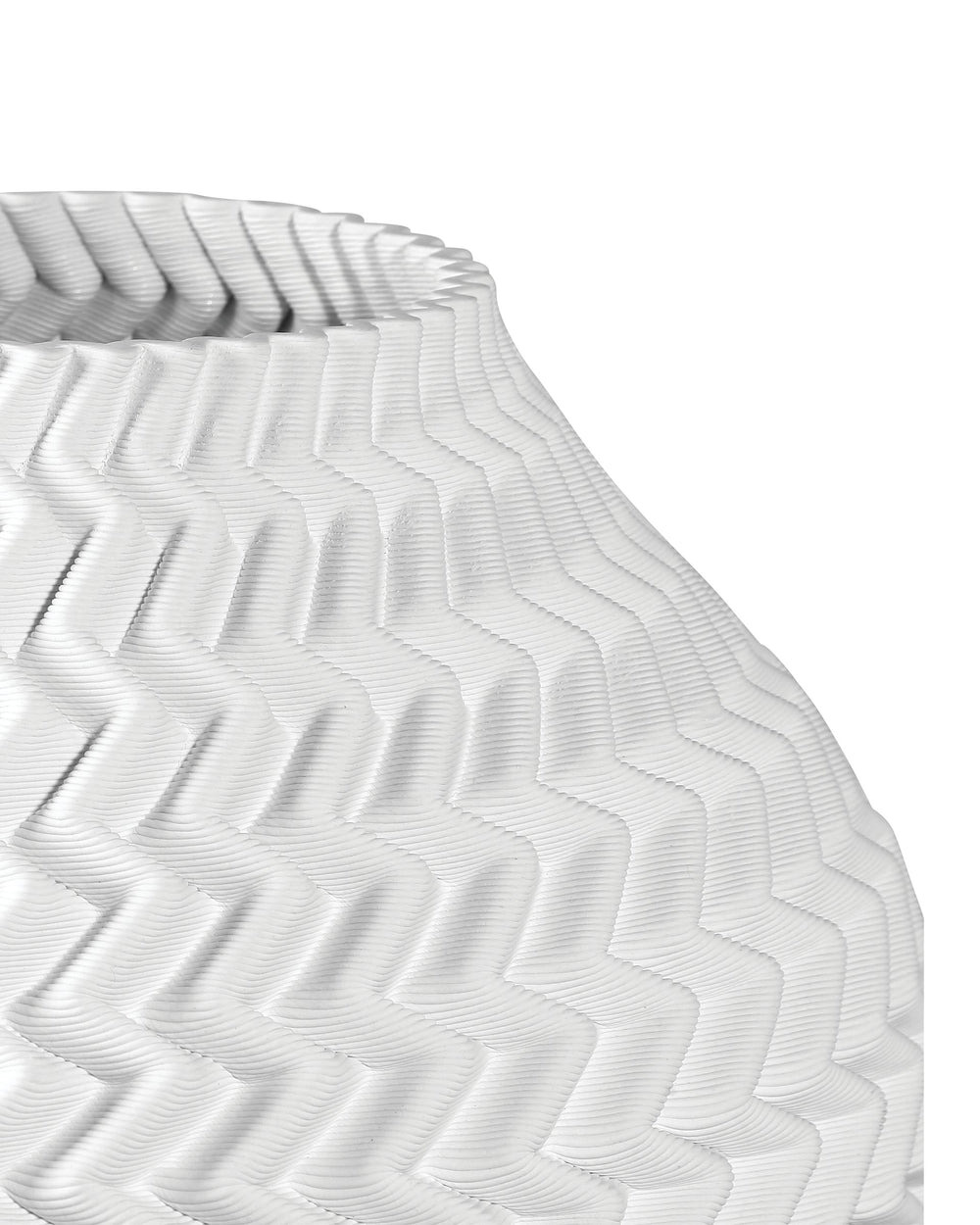 Currey & Company Plisse Pleated Porcelain Vase 3D Crafted White Glaze Sculptural Accent for Shelf or Console Small 1200-0788