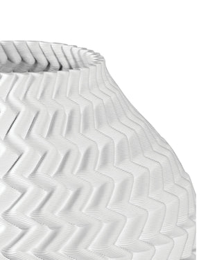 Currey & Company Plisse Pleated Porcelain Vase 3D Crafted White Glaze Sculptural Accent for Shelf or Console Small 1200-0788