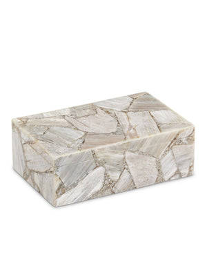 Currey & Company Jossa Handcrafted Banded Aventurine Decorative Box with Agate Veining Bohemian Accent 1200-0804