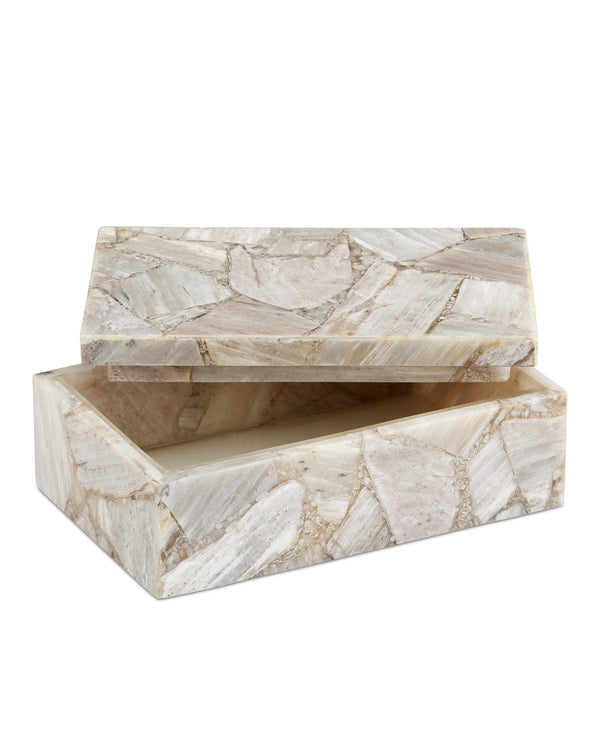 Currey & Company Jossa Handcrafted Banded Aventurine Decorative Box with Agate Veining Bohemian Accent 1200-0804