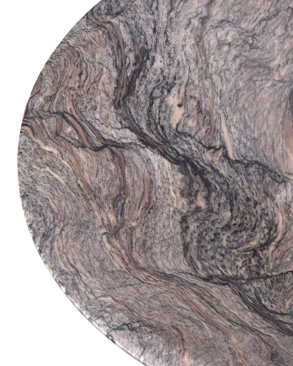 Currey & Company Lubo Handcrafted Marble Footed Bowl with Dramatic Gray Veining for Home Decor Breccia Marble Small 1200-0808