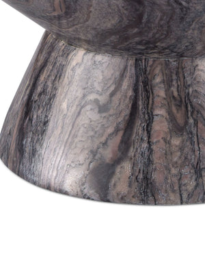 Currey & Company Lubo Handcrafted Marble Footed Bowl with Dramatic Gray Veining for Home Decor Breccia Marble Small 1200-0808