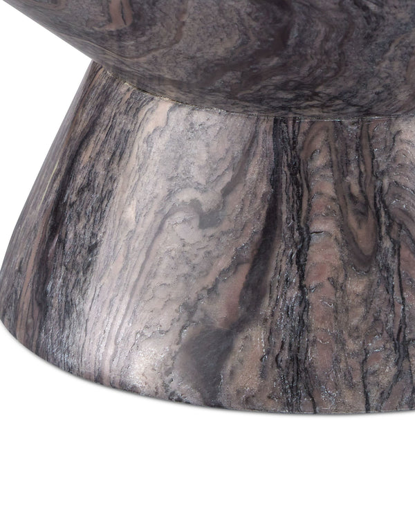 Currey & Company Lubo Handcrafted Marble Footed Bowl with Dramatic Gray Veining for Home Decor Breccia Marble Small 1200-0808
