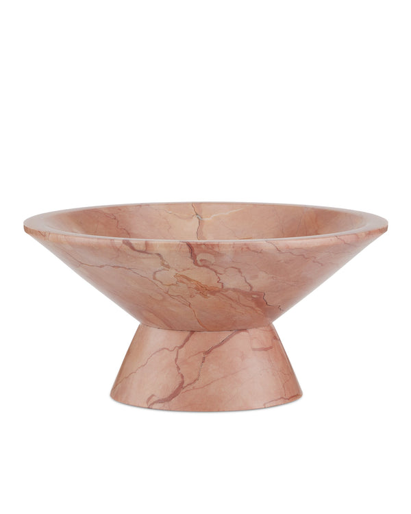 Currey & Company Lubo Handcrafted Marble Footed Bowl with Dramatic Gray Veining for Home Decor Rosa Cappuccino Marble Large 1200-0809