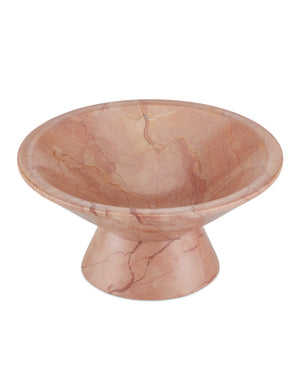 Currey & Company Lubo Handcrafted Marble Footed Bowl with Dramatic Gray Veining for Home Decor Rosa Cappuccino Marble Large 1200-0809