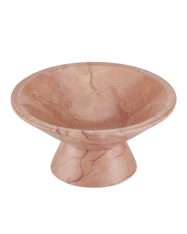 Currey & Company Lubo Handcrafted Marble Footed Bowl with Dramatic Gray Veining for Home Decor Rosa Cappuccino Marble Large 1200-0809