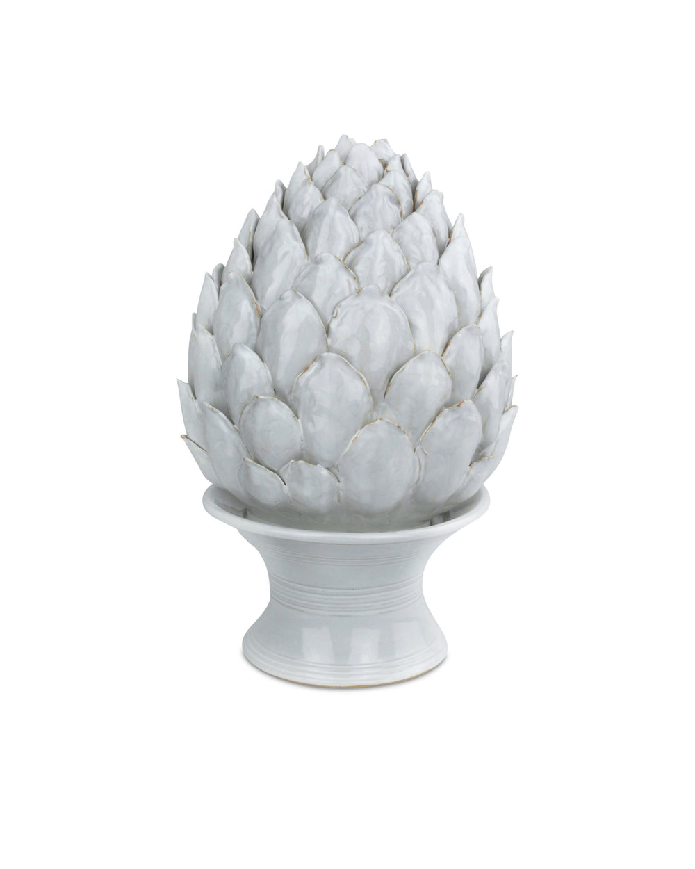 Currey & Company Ivory Handcrafted Terracotta Artichoke Sculpture Artisan Ceramic Botanical Decor Piece 1200-0833