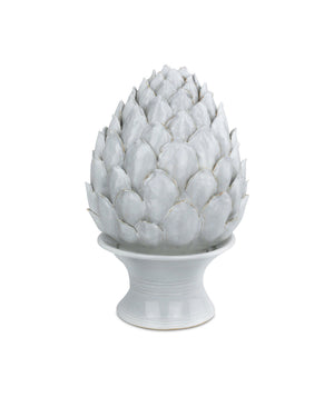 Currey & Company Ivory Handcrafted Terracotta Artichoke Sculpture Artisan Ceramic Botanical Decor Piece 1200-0833