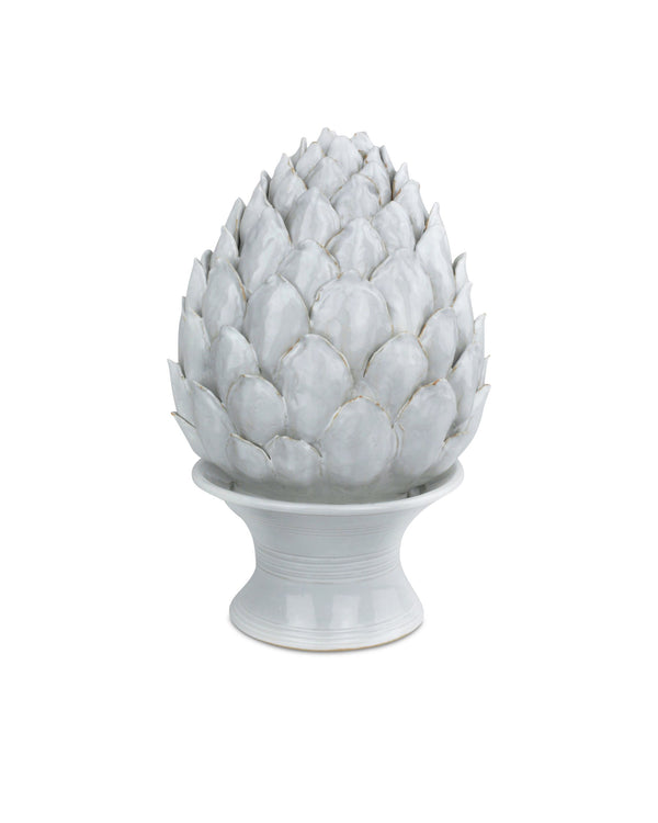 Currey & Company Ivory Handcrafted Terracotta Artichoke Sculpture Artisan Ceramic Botanical Decor Piece 1200-0833