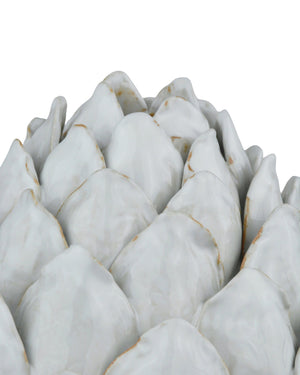 Currey & Company Ivory Handcrafted Terracotta Artichoke Sculpture Artisan Ceramic Botanical Decor Piece 1200-0833