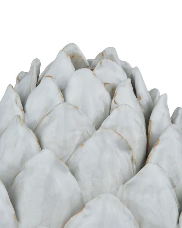 Currey & Company Ivory Handcrafted Terracotta Artichoke Sculpture Artisan Ceramic Botanical Decor Piece 1200-0833