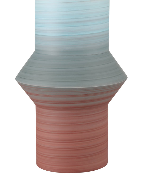Currey & Company Happy 80S Porcelain Vase Set Geometric Bold Reactive Glaze Sculptural Shelf Decor 1200-0909