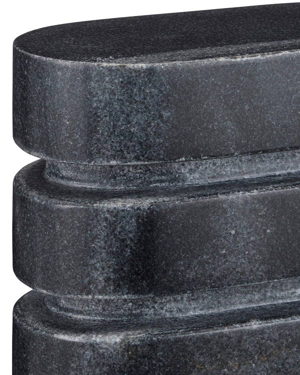Currey & Company Bheslana Natural Black Marble Brutalist Sculpture Set Veined Stone Decor Pair 1200-0945