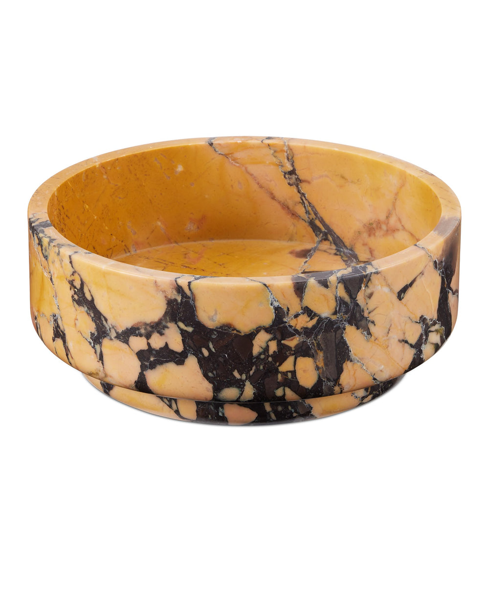 Currey & Company Digby Purple Breccia Marble Handcrafted Bowl Sculptural Fruit Centerpiece Decor 1200-0954