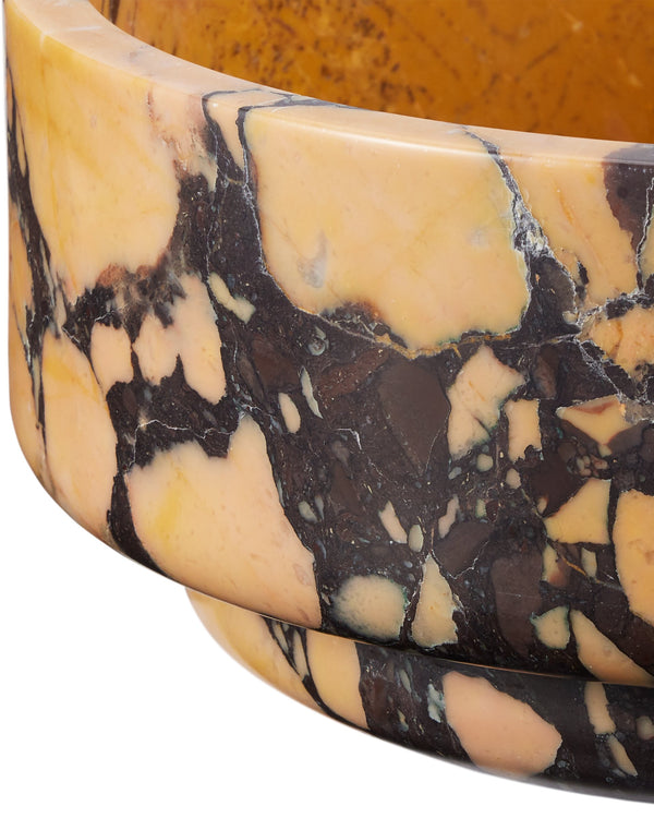 Currey & Company Digby Purple Breccia Marble Handcrafted Bowl Sculptural Fruit Centerpiece Decor 1200-0954