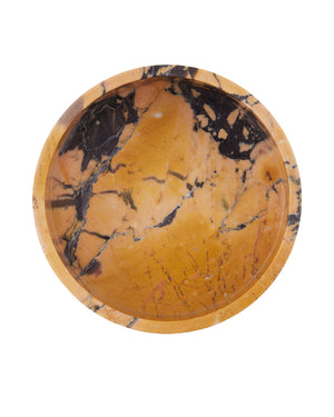 Currey & Company Digby Purple Breccia Marble Handcrafted Bowl Sculptural Fruit Centerpiece Decor 1200-0954