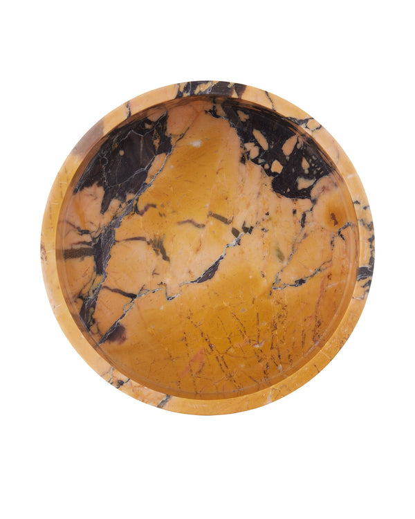 Currey & Company Digby Purple Breccia Marble Handcrafted Bowl Sculptural Fruit Centerpiece Decor 1200-0954