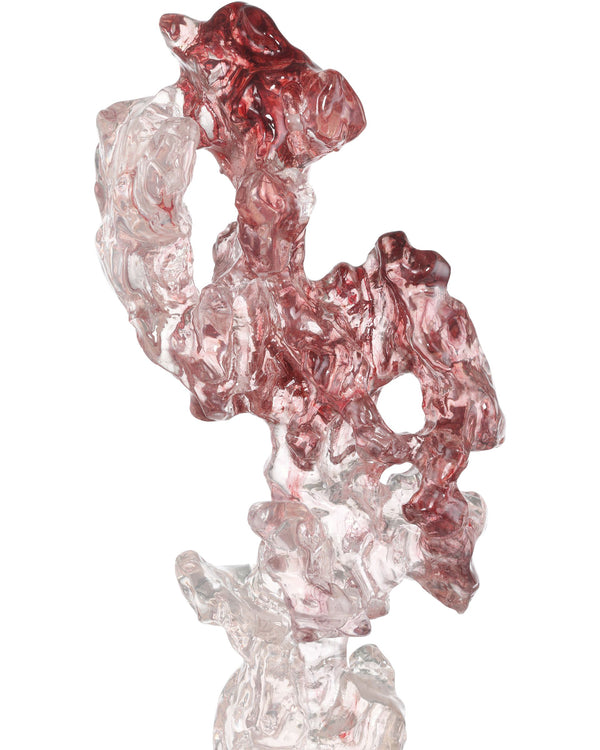Currey & Company Faux Crystal Sculptural Accent Piece with Faceted Purple Pink Tones on Optic Base Large 1200-0975