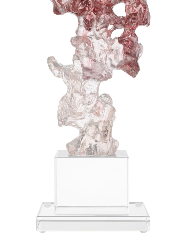 Currey & Company Faux Crystal Sculptural Accent Piece with Faceted Purple Pink Tones on Optic Base Large 1200-0975