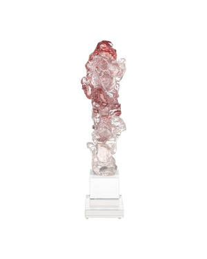 Currey & Company Faux Crystal Sculptural Accent Piece with Faceted Purple Pink Tones on Optic Base Large 1200-0975