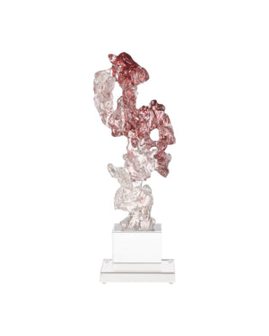 Currey & Company Faux Crystal Sculptural Accent Piece with Faceted Purple Pink Tones on Optic Base Large 1200-0975